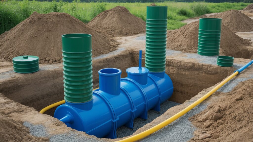 installera enskilt avlopp reningsverk trekammarbrunn slamavskiljare