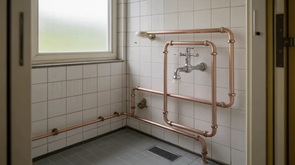 installation av vattenburen handdukstork med nya r rdragningar i grimsta v llingby